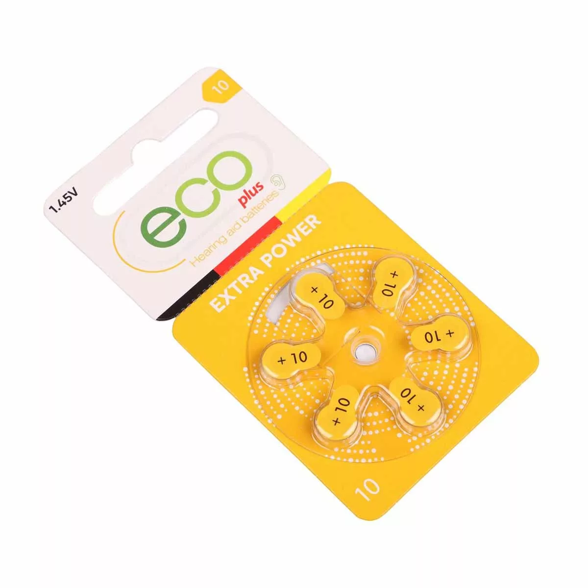 باتری سمعک اکو پلاس کد 10 بسته 6 عددی