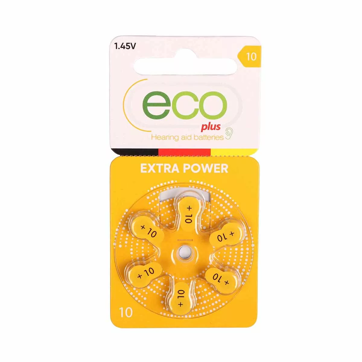 باتری سمعک اکو پلاس کد 10 بسته 6 عددی