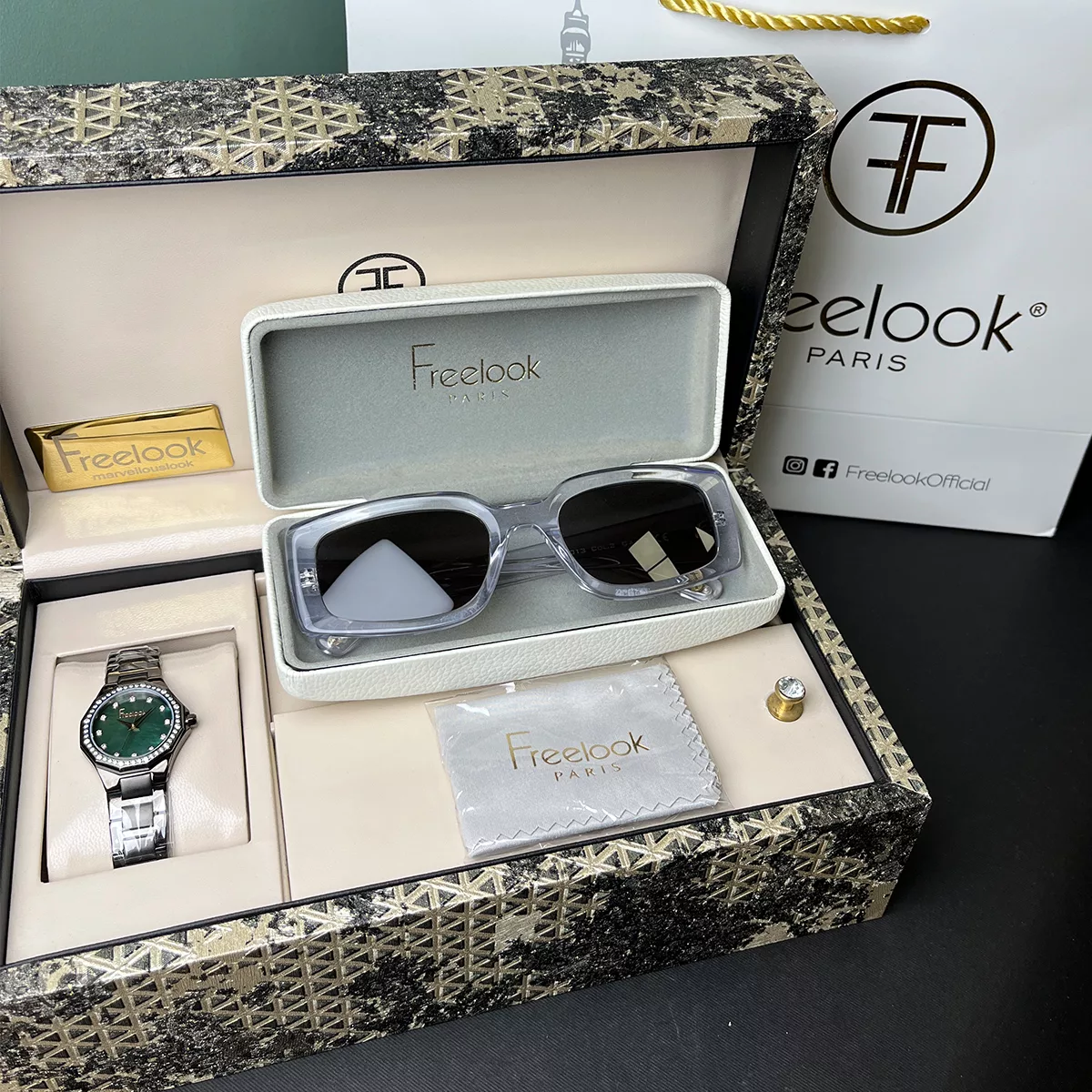 ساعت مچی زنانه فری لوک به همراه باکس عینک FREELOOK FL.1.10456-6