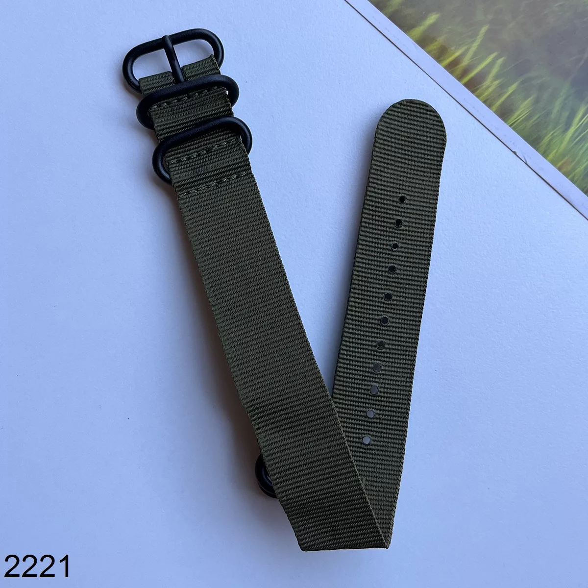 بند نیتو برزنتی سبز سایز 22mm کد 2221