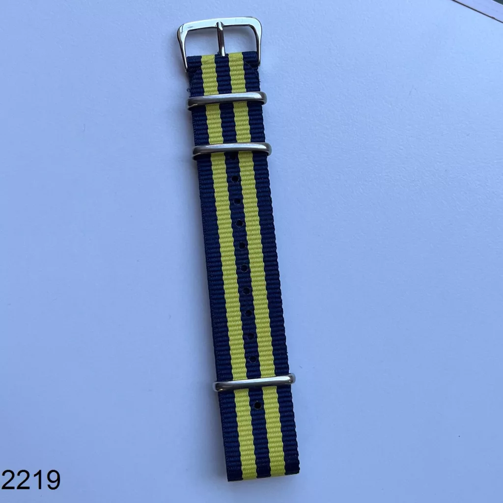بند نیتو برزنتی سرمه ای زرد سایز 22mm کد 2219