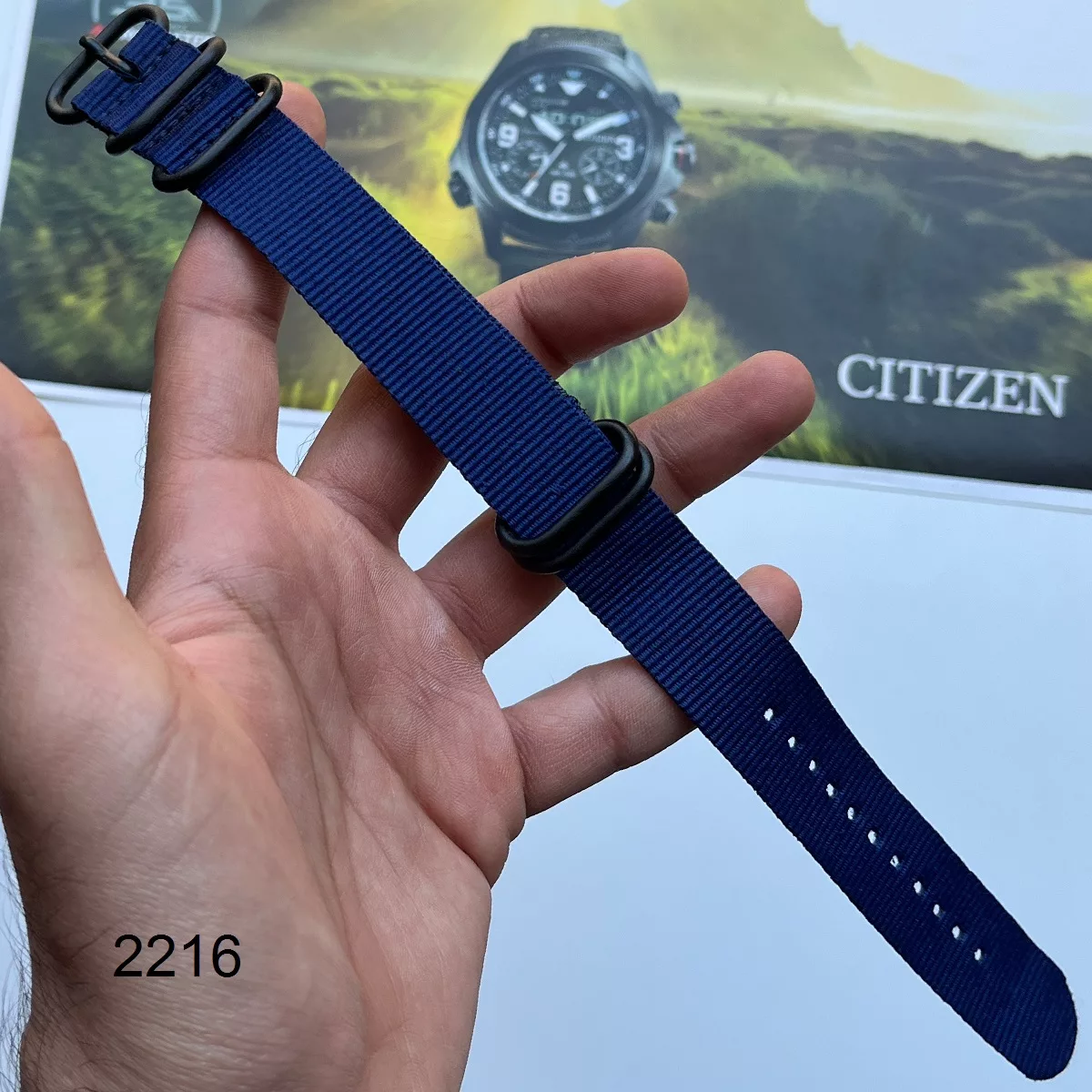 بند نیتو برزنتی سرمه ای سایز 22mm کد 2216