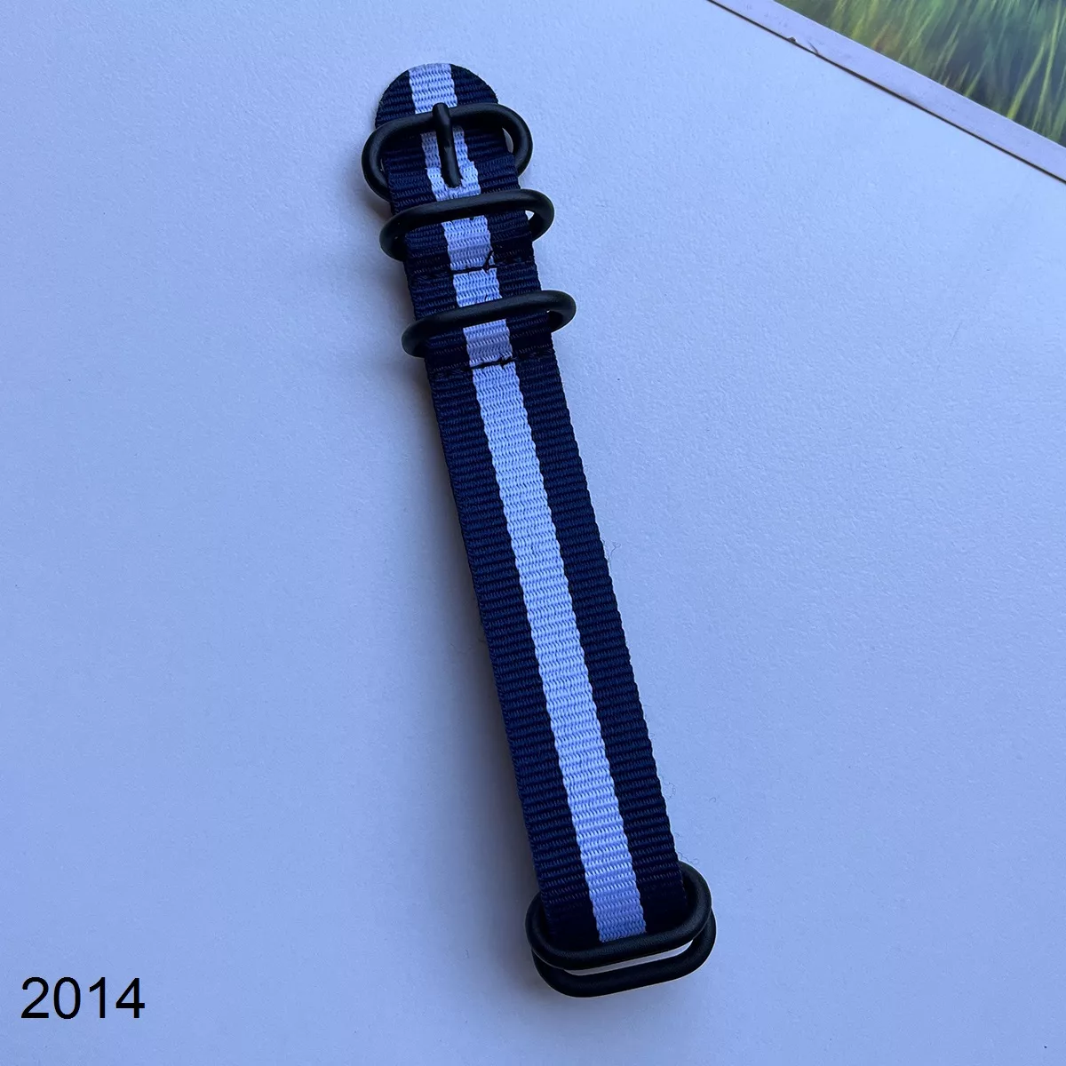 بند نیتو برزنتی سرمه ای سفید سایز 20mm کد 2014