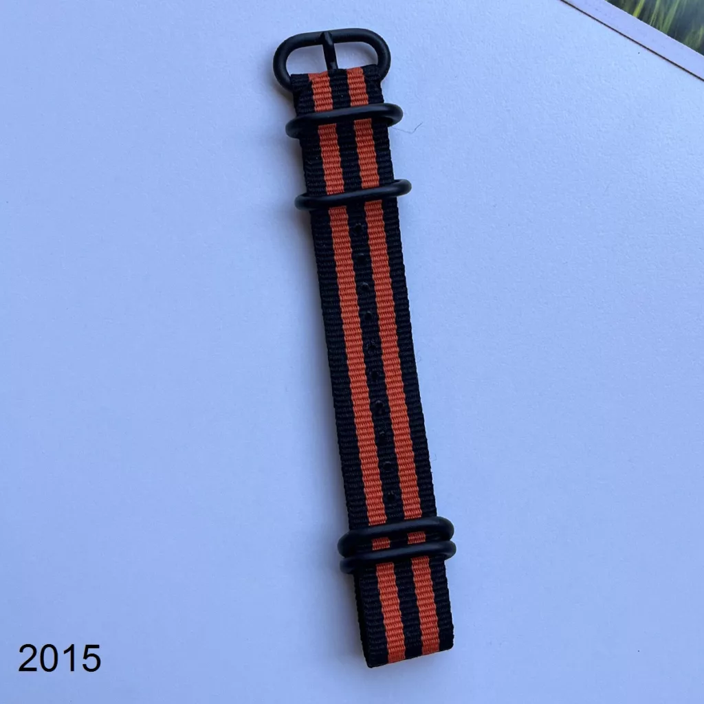 بند نیتو برزنتی مشکی نارنجی سایز 20mm کد 2015