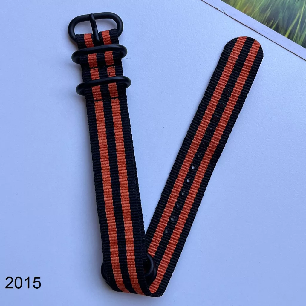 بند نیتو برزنتی مشکی نارنجی سایز 20mm کد 2015