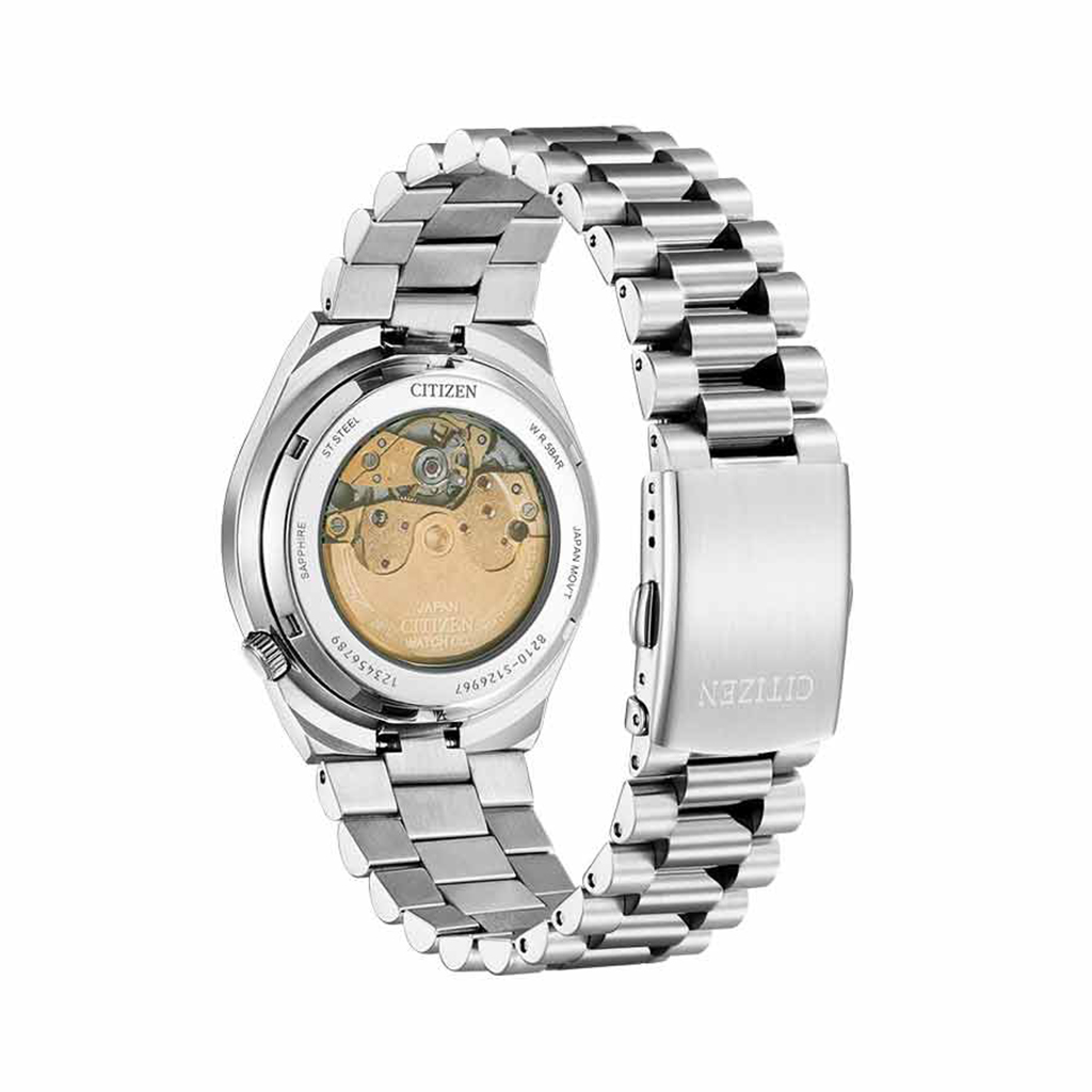 نمای پشت قاب شیشه ای ساعت سیتیزن تسویوسا زرد