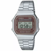 ساعت مچی کاسیو A168WA-5AY اورجینال مردانه با بند استیل نقره‌ای