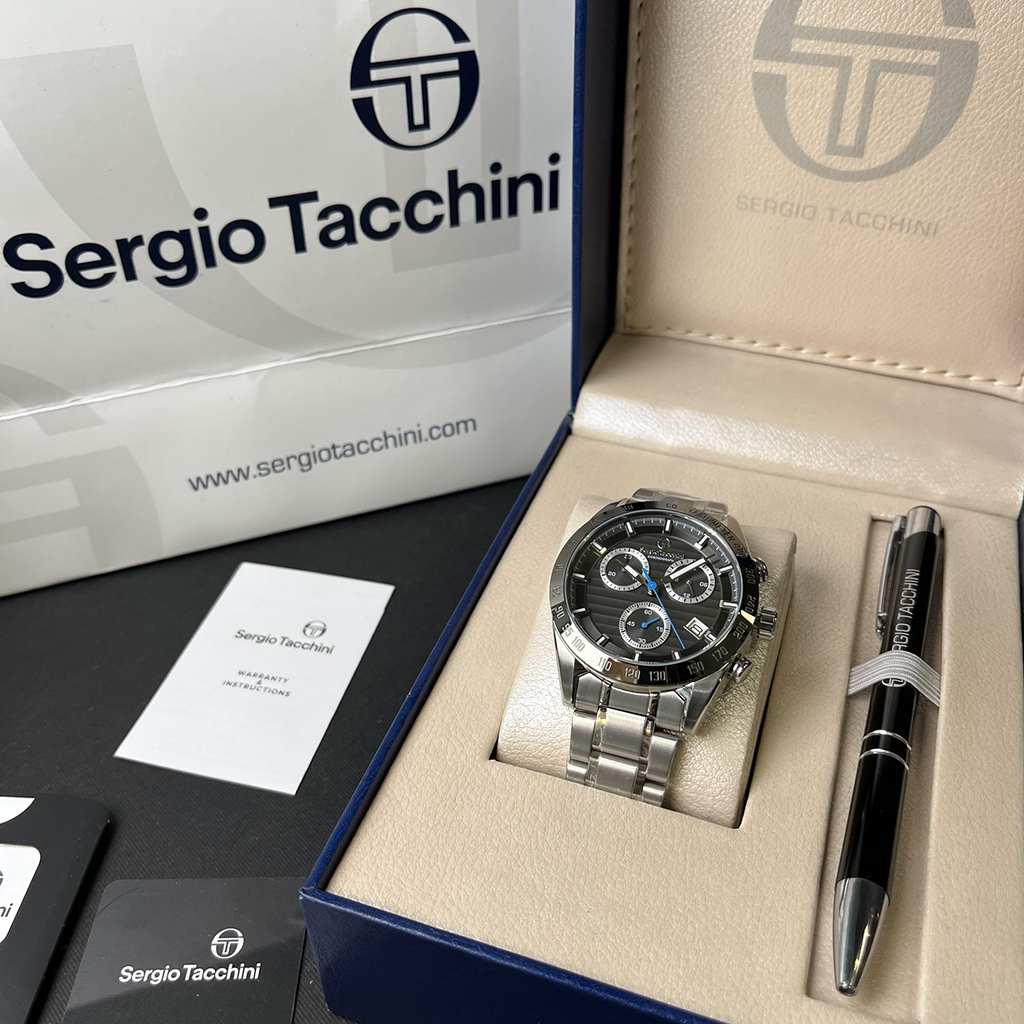 نمای پشت قاب و حکاکی اصالت ساعت مردانه سرجیو تاچینی مدل ST.1.10420-4