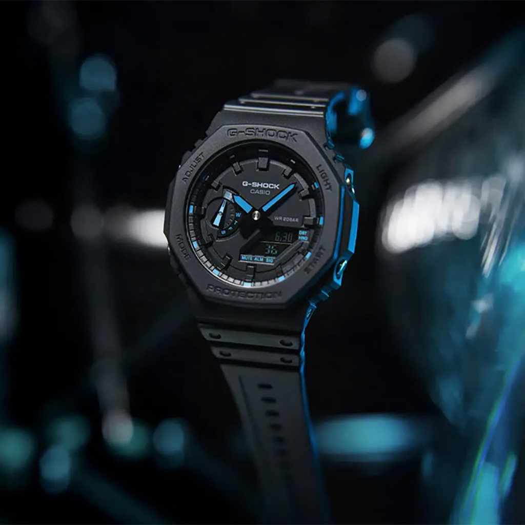 تصویر صفحه آبی ساعت G-SHOCK GA-2100-1A2 اصل