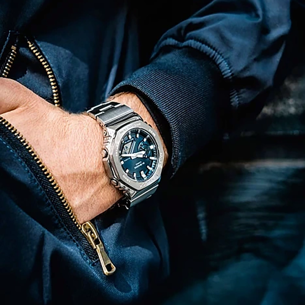 ساعت مردانه استیل کاسیو با صفحه هشت ضلعی تیره